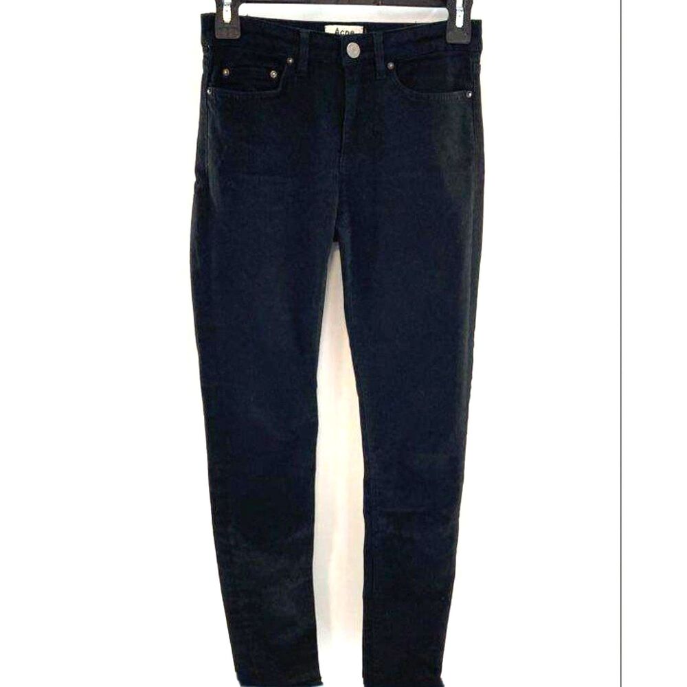 Acne Studios Women's Black Cotton Blend Pockets Denim Skinny Jeans Size 25x32